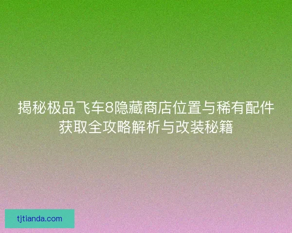 揭秘极品飞车8隐藏商店位置与稀有配件获取全攻略解析与改装秘籍