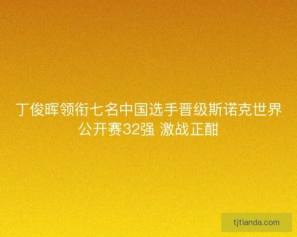 丁俊晖领衔七名中国选手晋级斯诺克世界公开赛32强 激战正酣
