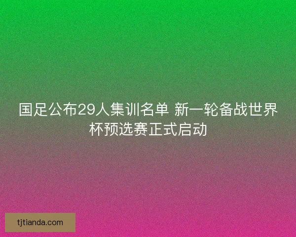 国足公布29人集训名单 新一轮备战世界杯预选赛正式启动